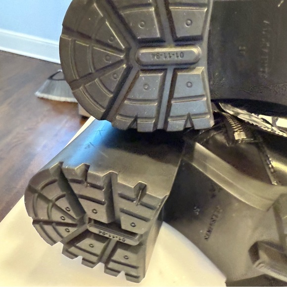 ALLSAINTS INDIGO Lace Up High Heel Combat Boots BLACK PATENT LEATHER US 8 EU 38 - Picture 15 of 15